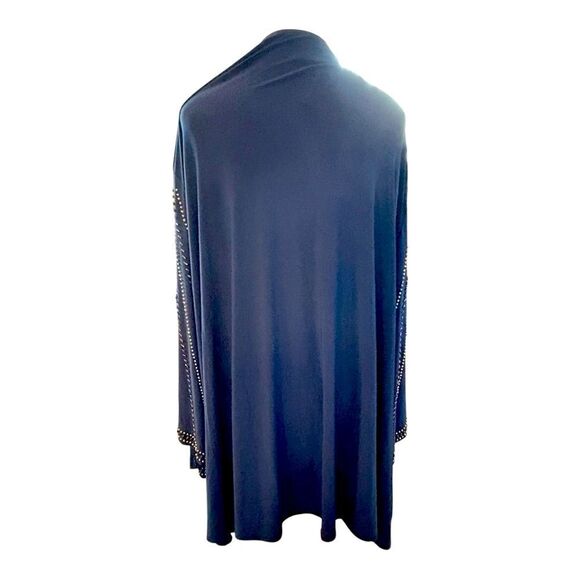 Catherines Fancy Navy Blue Jacket with Rhinestone Sleeves - Picture 4 of 7